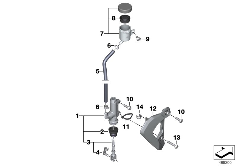 Цил.ножного тормоза, главный торм.цил. для MOTO K82 F 850 GS Adve. (0K01, 0K03) 0 (схема запчастей)