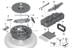 Домкрат/крепление запасного колеса для MINI F54 One D B37 (схема запасных частей)