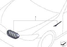 Комплект дооснащения F90 декорат.решетка для BMW F90 M5 S63M (схема запасных частей)