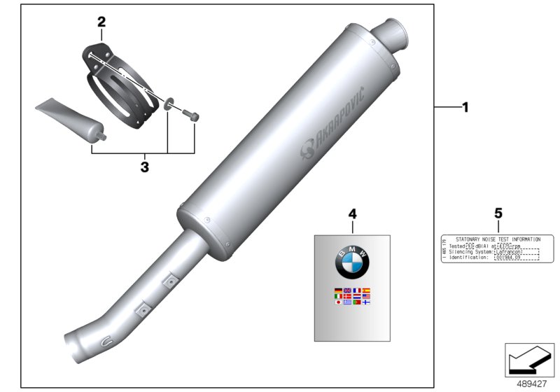 Спортивный глушитель для BMW K25 R 1200 GS 08 (0303,0313) 0 (схема запчастей)