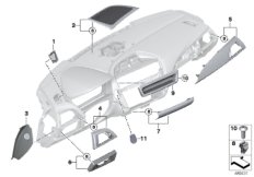 Доп.элементы панели приборов Вх для BMW MOSP M235i Racing N55 (схема запасных частей)
