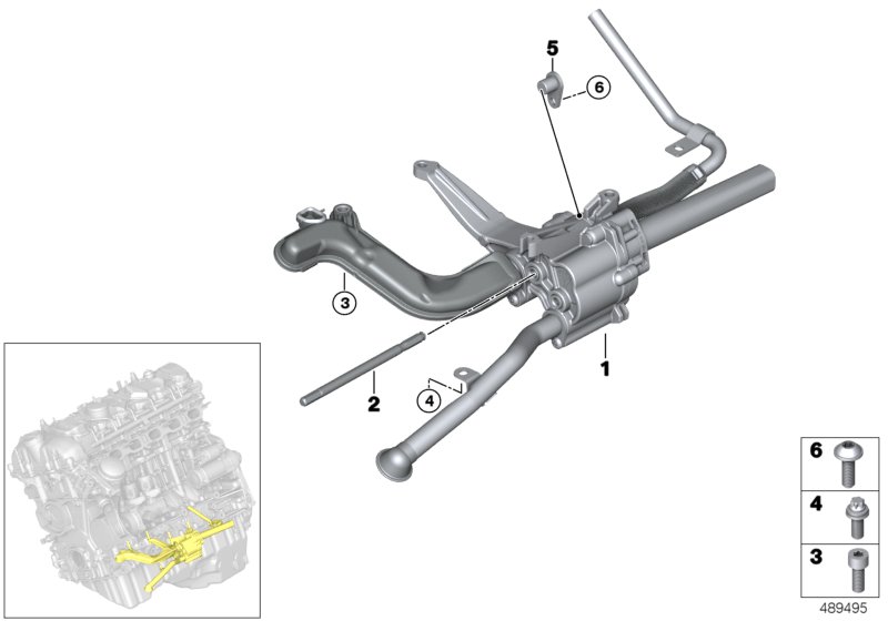 Смазочная система/детали масл.насоса для BMW MOSP M235i Racing N55 (схема запчастей)