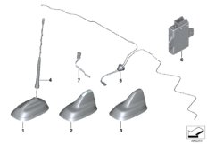 Детали антенны для BMW F60 Cooper ALL4 B38C (схема запасных частей)