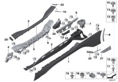 Накладка порог / арка колеса для BMW I12 i8 B38 (схема запасных частей)