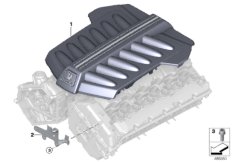 Звукоизоляционный кожух двигателя для BMW RR31 Cullinan N74L (схема запасных частей)