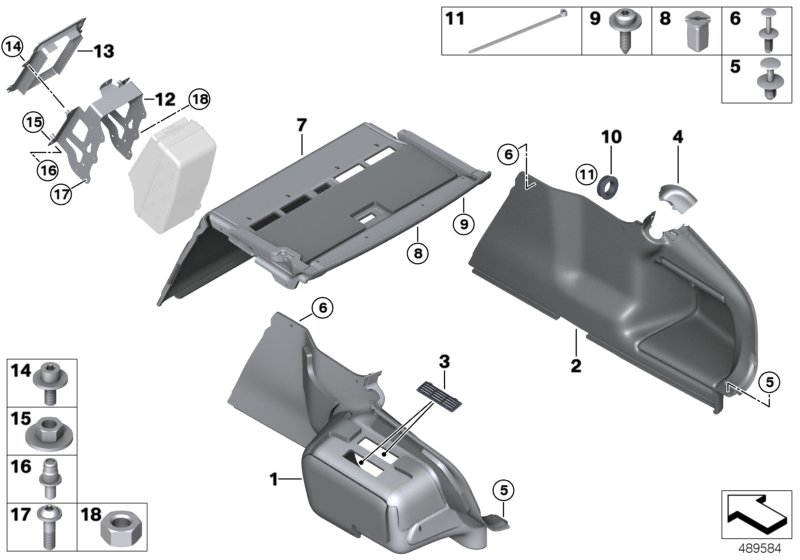 Обшивка багажного отделения для ROLLS-ROYCE RR11 Phantom N74L (схема запчастей)