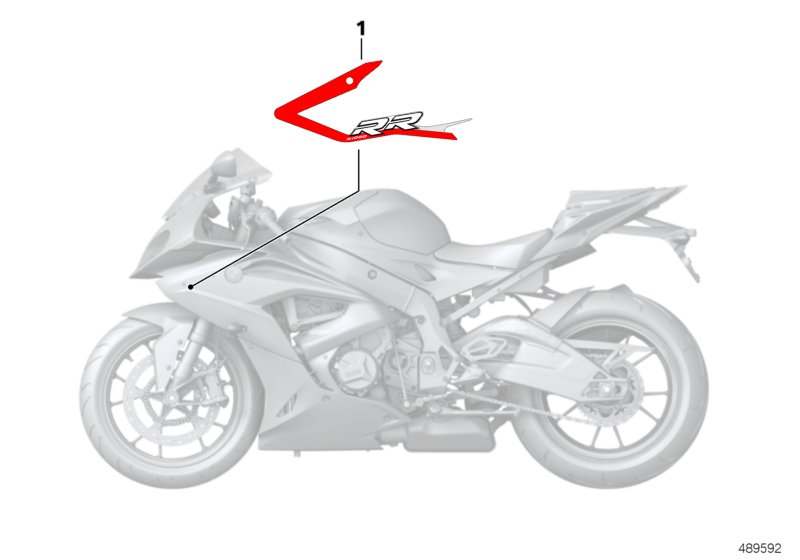 Наклейка на боковую часть облицовки для BMW K46 S 1000 RR 12 (0524,0534) 0 (схема запчастей)