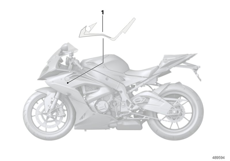 Наклейка на боковую часть облицовки для BMW K46 S 1000 RR 12 (0524,0534) 0 (схема запчастей)