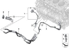 Сист.охлажд.- шланги сист.охл.двигателя для BMW G20 320dX B47D (схема запасных частей)