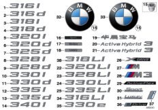 Эмблемы / надписи для BMW F30 330d N57N (схема запасных частей)