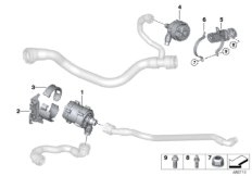 Электрический насос ОЖ / крепление для BMW G16 840iX B58C (схема запасных частей)
