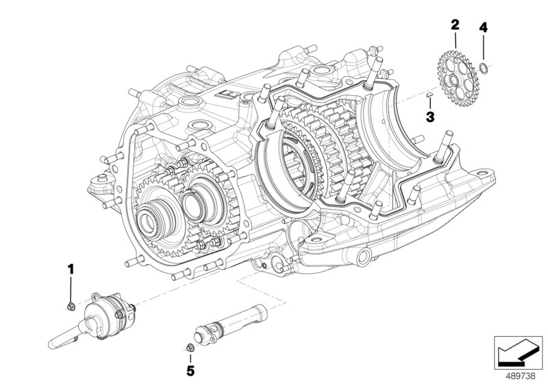 Детали коробки передач для BMW MOSP M6 GT3 P63 (схема запчастей)