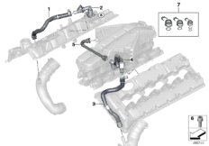 Система вентиляции картера для BMW RR11 Phantom N74L (схема запасных частей)