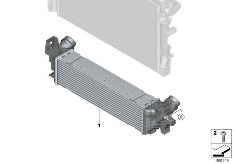 Охладитель наддувочного воздуха для BMW G15 840dX B57 (схема запчастей)