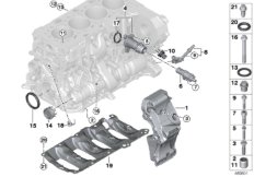 Блок цилиндров/дополнительные элементы для BMW G01 X3 25dX (TX55) B47 (схема запасных частей)