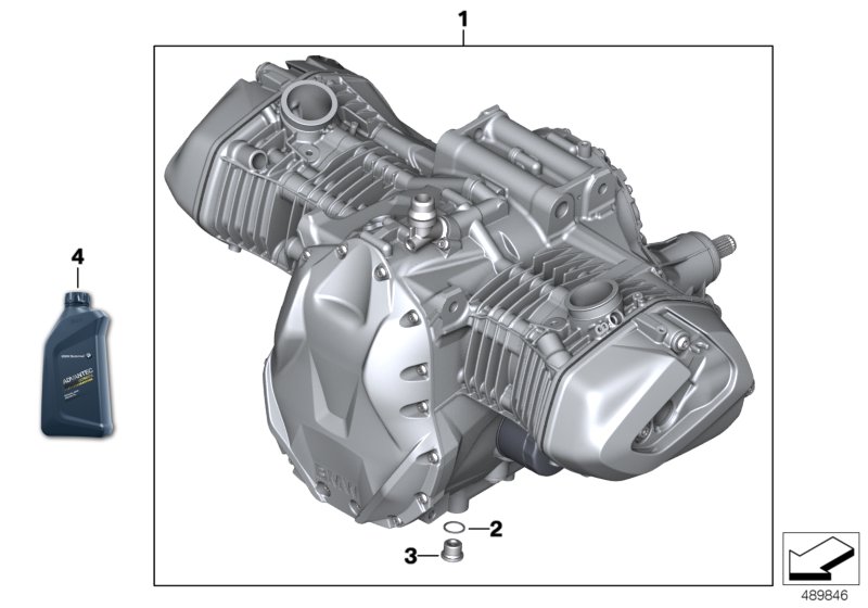 Двигатель для MOTO K54 R 1250 RS 19 (0J81, 0J83) 0 (схема запчастей)