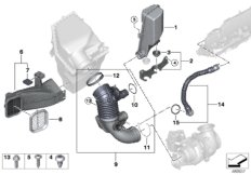 Воздуховод для BMW G05 X5 30dX B57 (схема запасных частей)