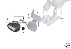 Светодиодн.задний противотуманный фонарь для BMW K71 F 800 GT 17 (0B53, 0B63) 0 (схема запасных частей)