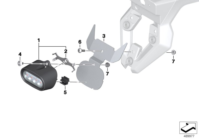 Светодиодн.задний противотуманный фонарь для MOTO K71 F 800 GT 17 (0B53, 0B63) 0 (схема запчастей)