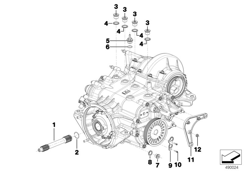 Детали коробки передач для BMW MOSP M6 GT3 P63 (схема запчастей)