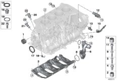 Блок цилиндров/дополнительные элементы для BMW G31 518d B47B (схема запасных частей)