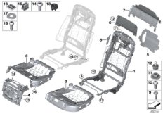 Каркас подушки сиденья пов.комф.Зд для BMW RR12 Phantom EWB N74L (схема запасных частей)