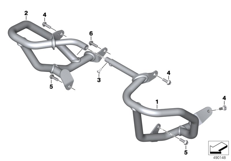 дуга защиты двигателя для BMW K80 F 750 GS (0B08, 0B18) 0 (схема запчастей)