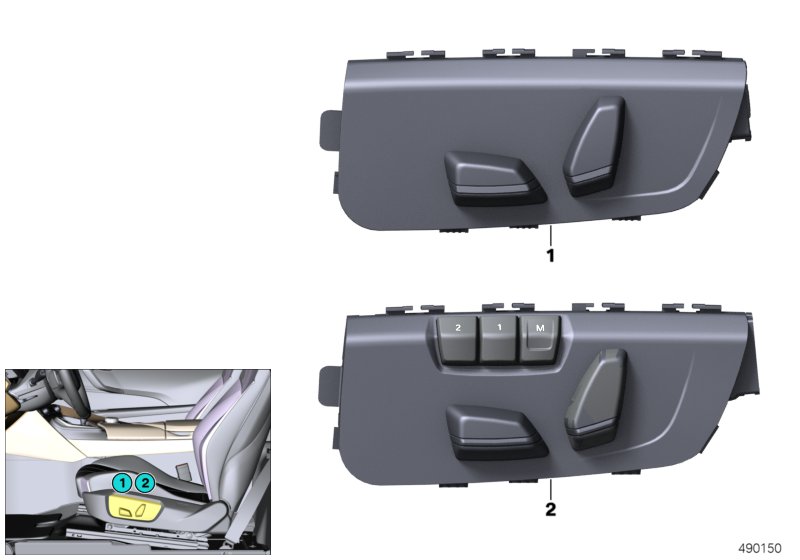 Выключатель регулировки полож.сиденья для BMW I15 i8 B38X (схема запчастей)