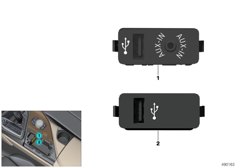 ГНЕЗДО USB/AUX-IN для BMW I12 i8 B38 (схема запчастей)
