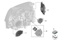 Детали электронного блока фары для BMW G05 X5 40iX B58C (схема запасных частей)