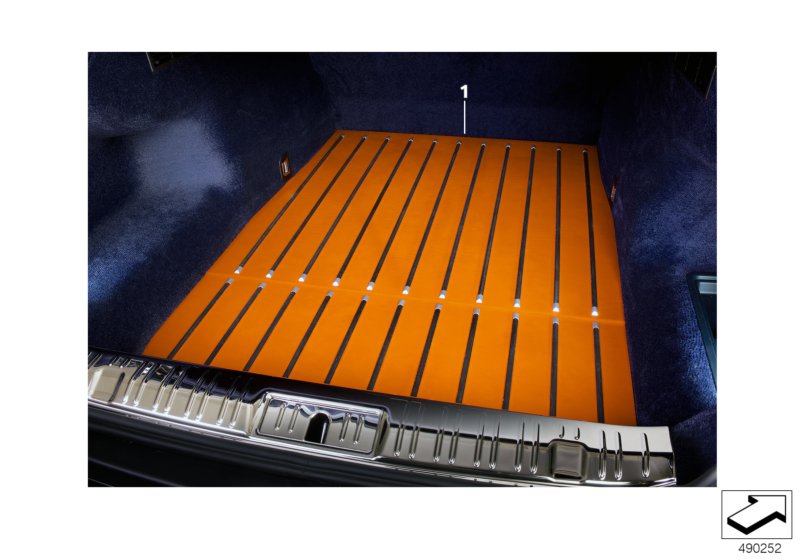 Дооснащение, пол багажника из кожи для BMW RR5 Wraith N74R (схема запчастей)