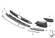 Облицовка, декор.элементы Пд для BMW G01 X3 30dX (TX75) B57 (схема запасных частей)