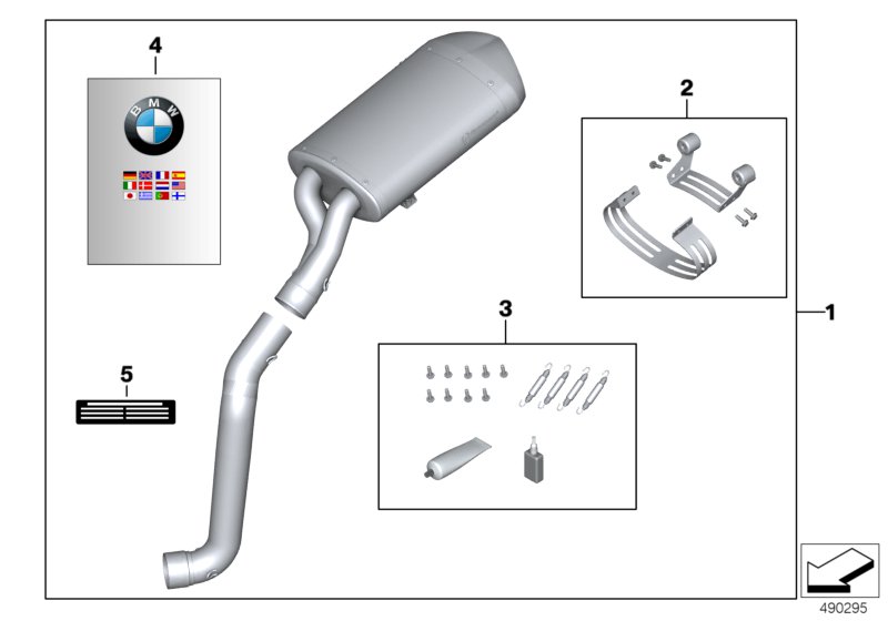 Спортивный глушитель для BMW K29 R 1200 S (0366,0396) 0 (схема запчастей)