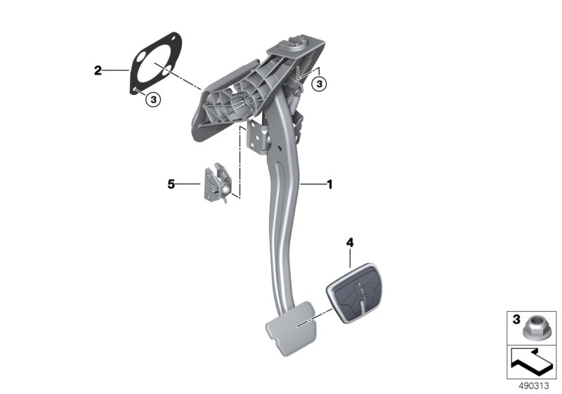 Педальный механизм АКПП для BMW G07 X7 M50iX N63B (схема запчастей)