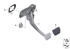 Педальный механизм АКПП для BMW G05 X5 30dX B57 (схема запасных частей)