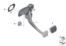 Педальный механизм АКПП для BMW G05 X5 50iX N63M (схема запасных частей)