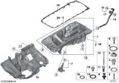 Масляный картер/маслоизмерит.приспособл. для BMW G12 750LdX B57S (схема запасных частей)