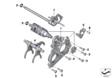 Внутренние элементы механизма ПП для BMW K82 F 850 GS Adve. (0K01, 0K03) 0 (схема запасных частей)