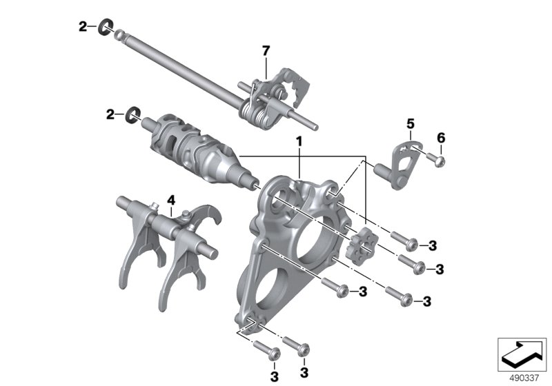 Внутренние элементы механизма ПП для BMW K80 F 750 GS (0B08, 0B18) 0 (схема запчастей)