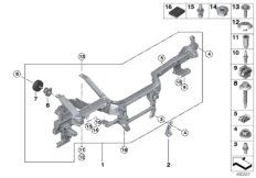 опора панели приборов для BMW F91 M8 S63M (схема запасных частей)