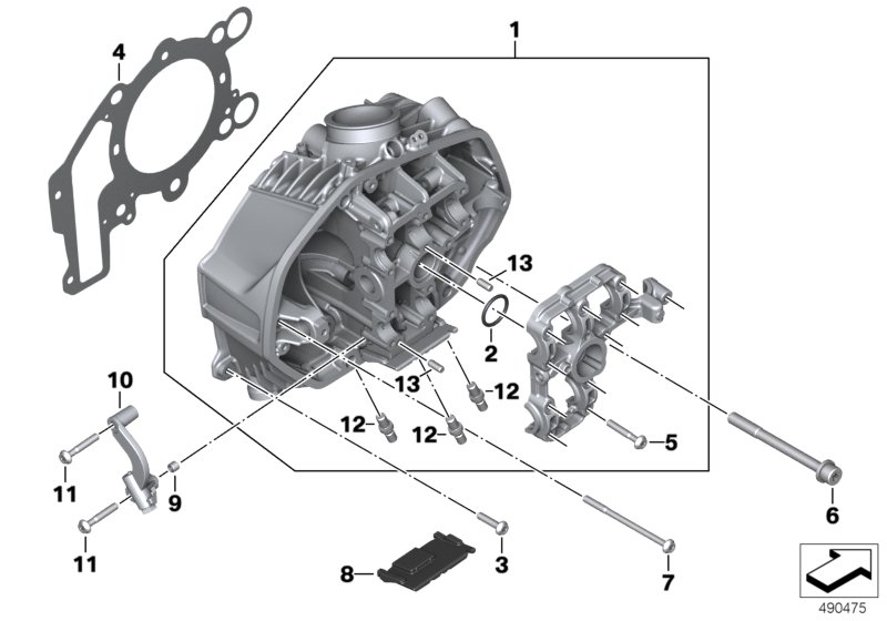 головка блока цилиндров для BMW K53 R 1250 R 19 (0J71, 0J73) 0 (схема запчастей)