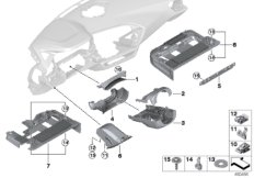 Доп.элементы панели приборов Нж. для BMW G29 Z4 20i B46D (схема запасных частей)