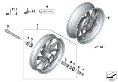 HP кованые диски для BMW K43 K 1200 R (0584,0594) 0 (схема запасных частей)