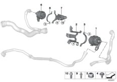 Электрический насос ОЖ / крепление для BMW G02 X4 M40iX B58D (схема запасных частей)