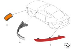 Световозвращатели/освет.приборы снаружи для BMW F91 M8 S63M (схема запасных частей)
