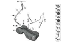 Топливный бак/дополнительные элементы для BMW G01 X3 20i (TR12) B48 (схема запасных частей)