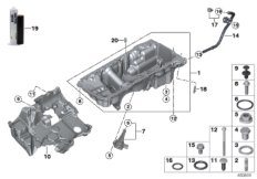 Масляный картер/маслоизмерит.приспособл. для BMW G01 X3 30dX (TX71) B57 (схема запасных частей)