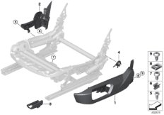 Сиденье Пд накладки сиденья для BMW I15 i8 B38X (схема запасных частей)