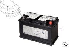 Дополнительный аккумулятор для BMW F15 X5 35iX N55 (схема запасных частей)