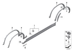 Накладка M порог / арка колеса для BMW G01 X3 20iX B46D (схема запасных частей)